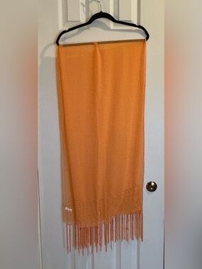 Bijoux Terner orange beaded scarf